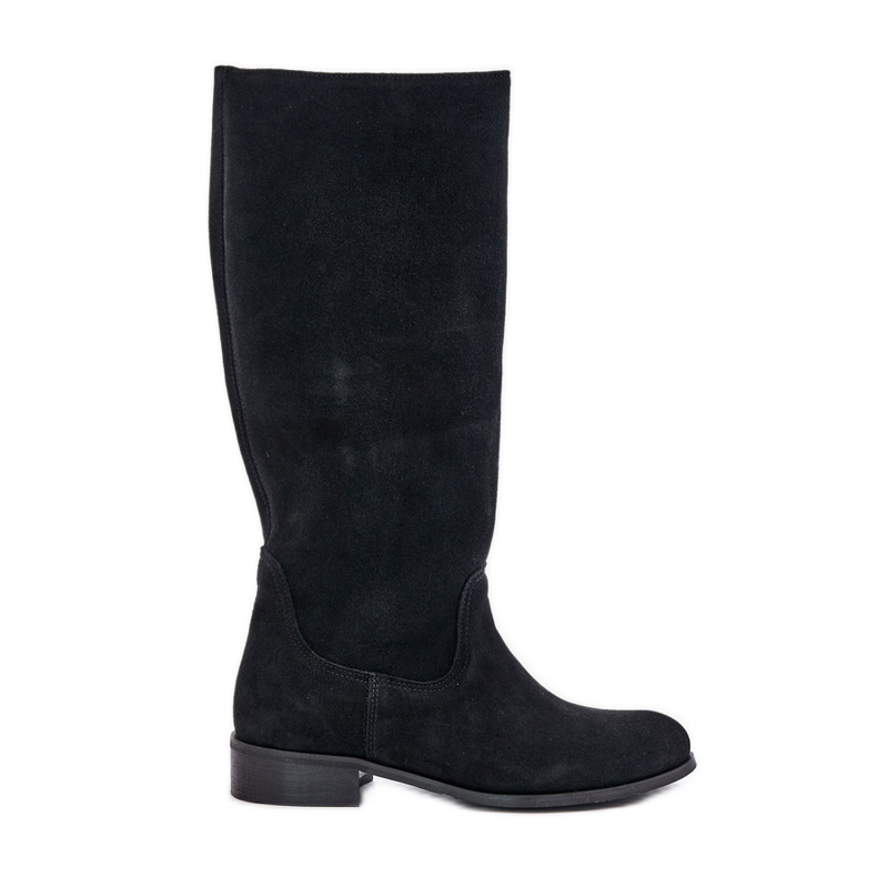 Lewski Shoes Cizme din piele intoarsa de dama la jumatatea gambei cu fermoar stanga 3616 negru