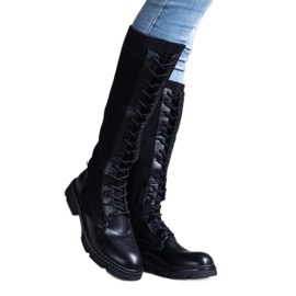 Cizme negre cu slip-on cu partea superioară flexibilă de la Verradi negru Cizme negre cu slip-on cu partea superioară flexibilă de la Verradi negru