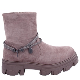 Botine plate de dama Connie Taupe bej