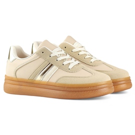 Pantofi sport de dama cu talpa groasa, bej A185BE Pantofi sport de dama cu talpa groasa, bej A185BE