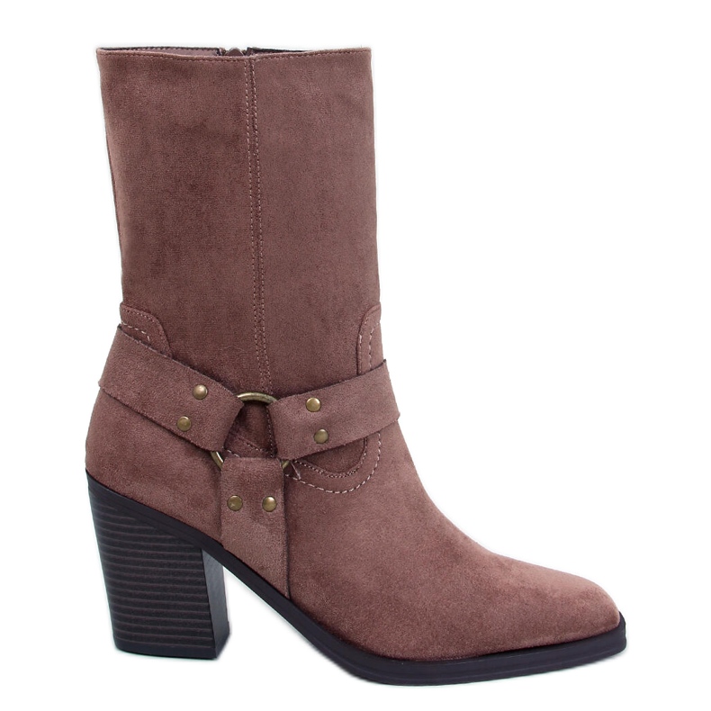 Cizme cowboy din piele intoarsa Hardin Khaki maro Cizme cowboy din piele intoarsa Hardin Khaki maro