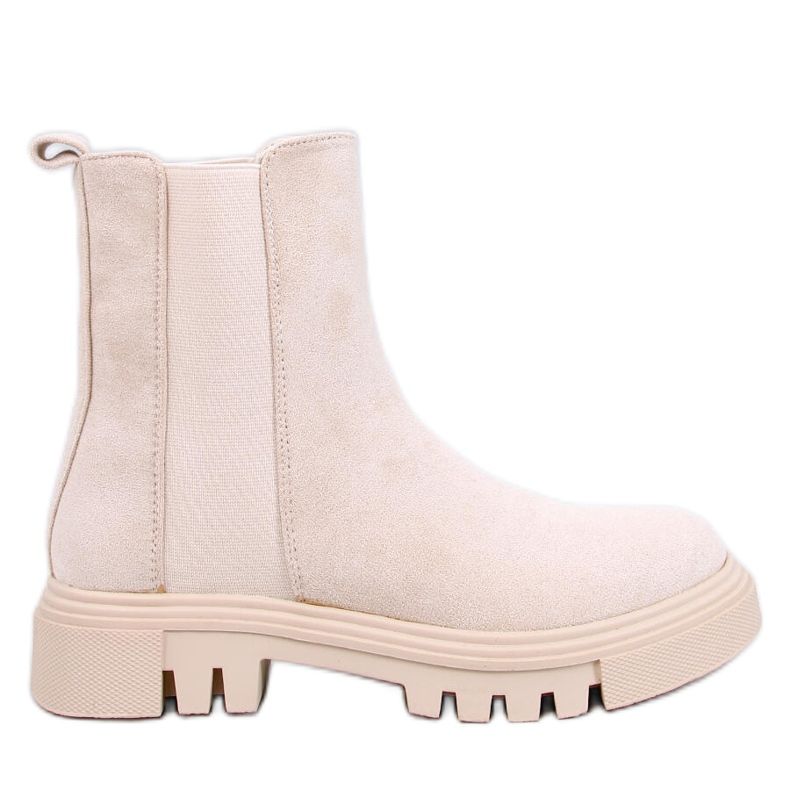 Cizme Chelsea Swanson Beige înalte bej