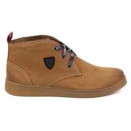 Pantofi bărbați din piele Chukka KAMPOL 110/410 maro deschis bej Pantofi bărbați din piele Chukka KAMPOL 110/410 maro deschis bej