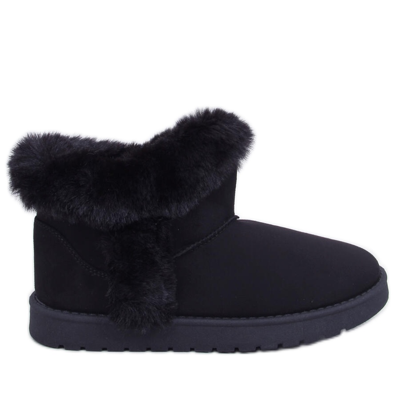 Pantaloni scurți emus cu blană, Sissoi Black negru