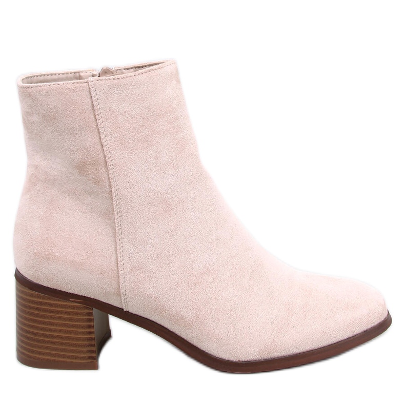 Botine clasice Annie Beige cu toc înalt bej Botine clasice Annie Beige cu toc înalt bej