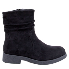 Bracy Botine negre cu volane negru Bracy Botine negre cu volane negru