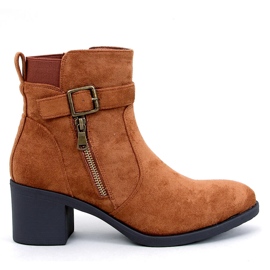 Botine clasice Irving Camel cu toc înalt maro Botine clasice Irving Camel cu toc înalt maro