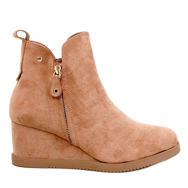 Botine cu pane din piele intoarsa Paxten Camel maro