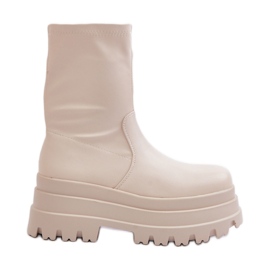 Botine Florinara bej deschis pe o platformă masivă Botine Florinara bej deschis pe o platformă masivă