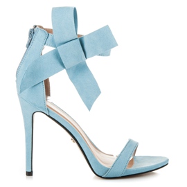 Ideal Shoes Sandale prinse cu fermoar albastru Ideal Shoes Sandale prinse cu fermoar albastru