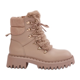 Cizme izolate cu fermoar din piele ecologica, Beige Willatta bej Cizme izolate cu fermoar din piele ecologica, Beige Willatta bej