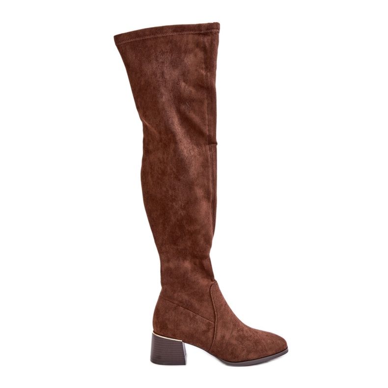 Cizme înalte până la genunchi din piele de căprioară ecologică, Maro Galadi Cizme înalte până la genunchi din piele de căprioară ecologică, Maro Galadi