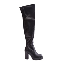 Cizme peste genunchi cu toc inalt, Black Nelothiel negru Cizme peste genunchi cu toc inalt, Black Nelothiel negru