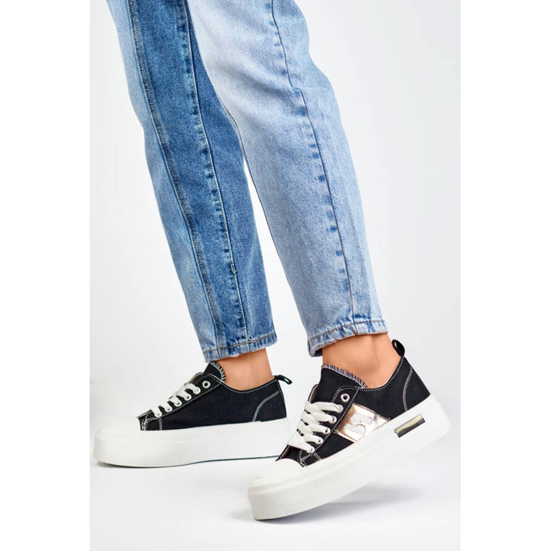 Adidași cu talpă groasă, negri LY100B negru