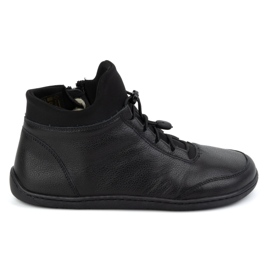 WASAK Pantofi dama desculți, căptușiți cu lână, piele 0767W, negru