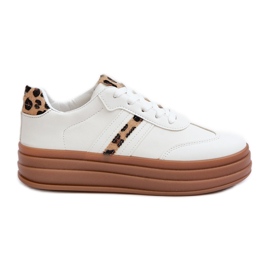 Pantofi de damă cu platformă leopard Dravinnia alb