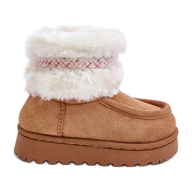 Cizme de zapada pentru copii cu blana si model Camel Melefia bej