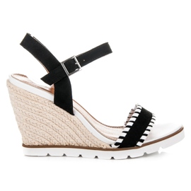 Marquiz Espadrile cu pană negru Marquiz Espadrile cu pană negru