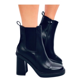Cizme Jodhpur cu toc înalt negru Cizme Jodhpur cu toc înalt negru
