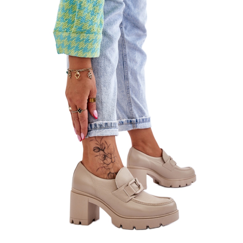 Pantofi Model 20097 Bej Lac