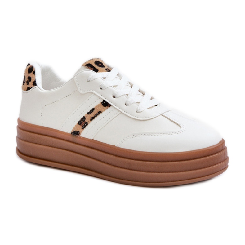 Pantofi sport Model PC2802 White Leopard alb