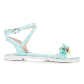 Vices Sandale lacuite cu fluture verde