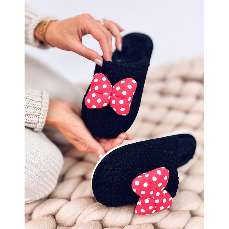 Papuci copii cu fundita Copil Negru