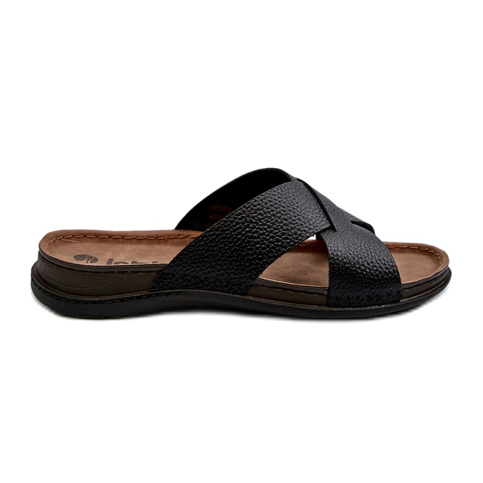 Piele pentru bărbați Inblu GV00001i Flip Flip Flops negru