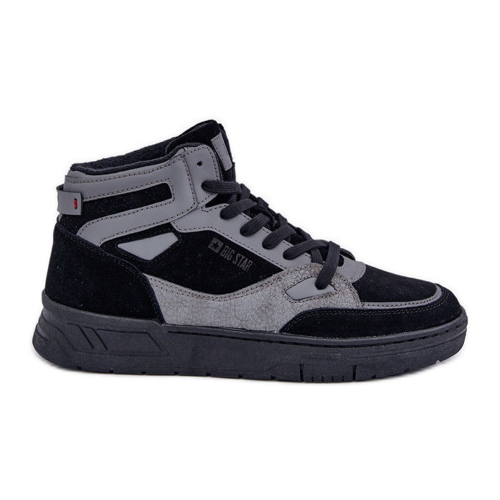 Pantofi bărbați din piele intoarsa Big Star OO174303 Hi-Poly System negru-gri