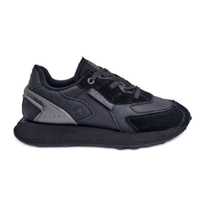 Pantofi de sport pentru bărbați din piele Big Star OO174297 Hi-Poly System Black negru Pantofi de sport pentru bărbați din piele Big Star OO174297 Hi-Poly System Black negru
