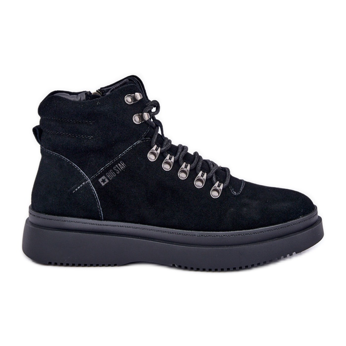 Cizme izolate de piele intoarsa pentru barbati Big Star OO174187 Negru