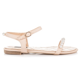 Vices Sandale plate cu margele maro