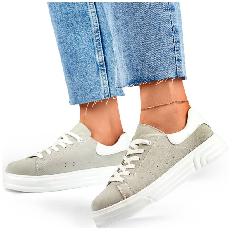 Pantofi sport dama din piele, gri GD-XF-113G Pantofi sport dama din piele, gri GD-XF-113G