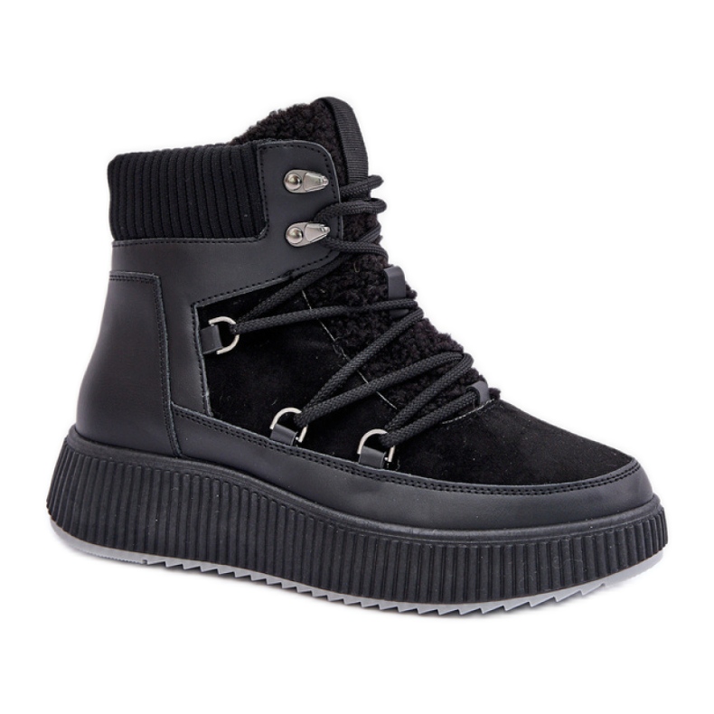 Cizme de zăpadă izolate de damă MD9944-1 negre negru
