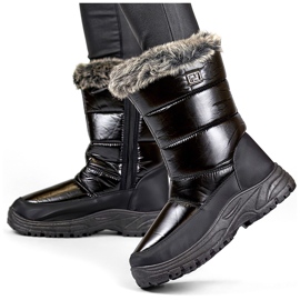 Cizme de zăpadă înalte, negre, izolate, cu blană, pantofi caldi de iarnă negru Cizme de zăpadă înalte, negre, izolate, cu blană, pantofi caldi de iarnă negru