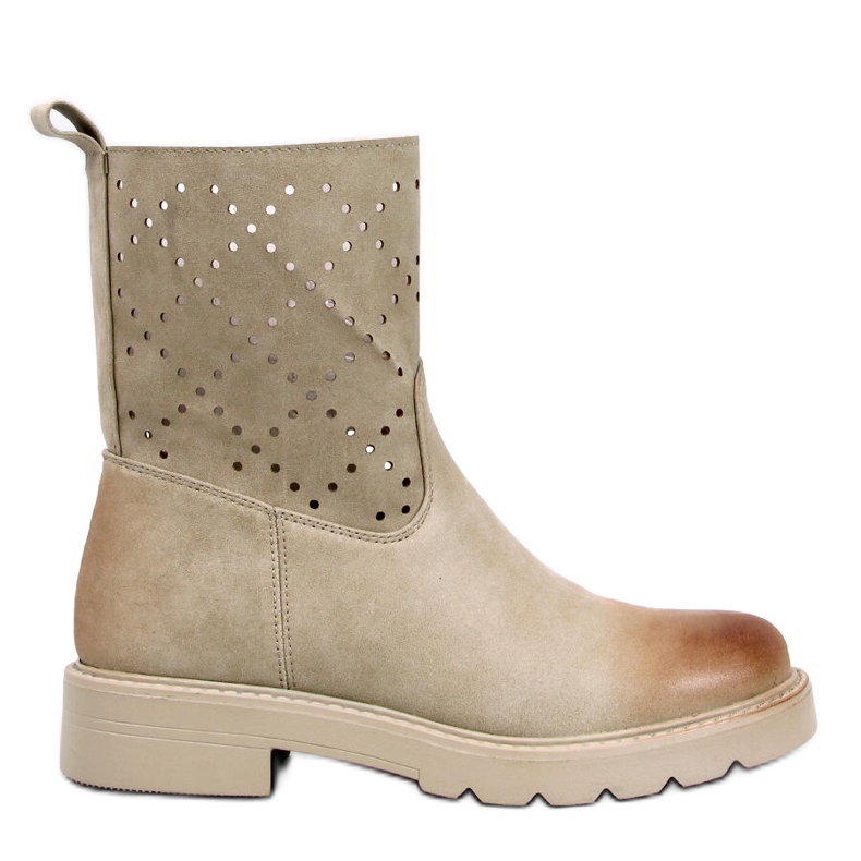 Botine de damă ajurate de culoare verde