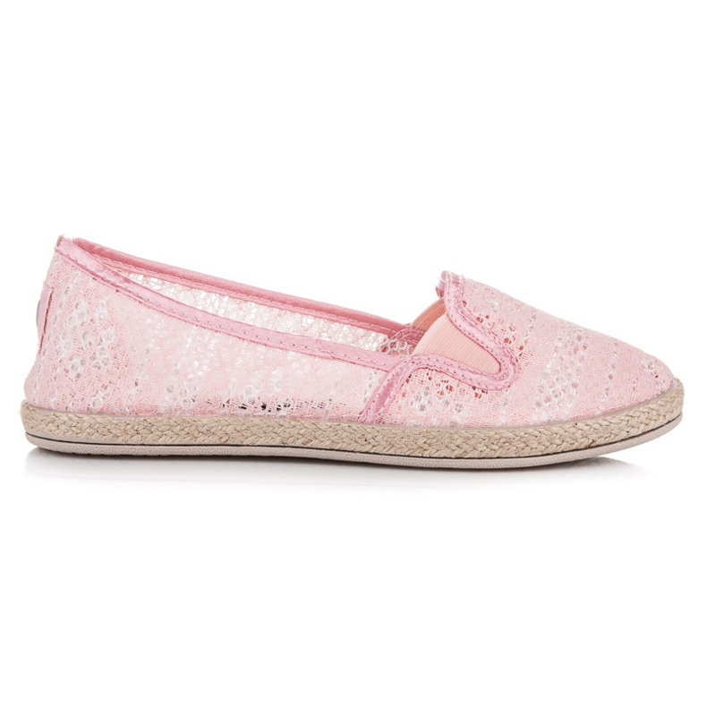 Balada Espadrile din Dantela Slip On roz
