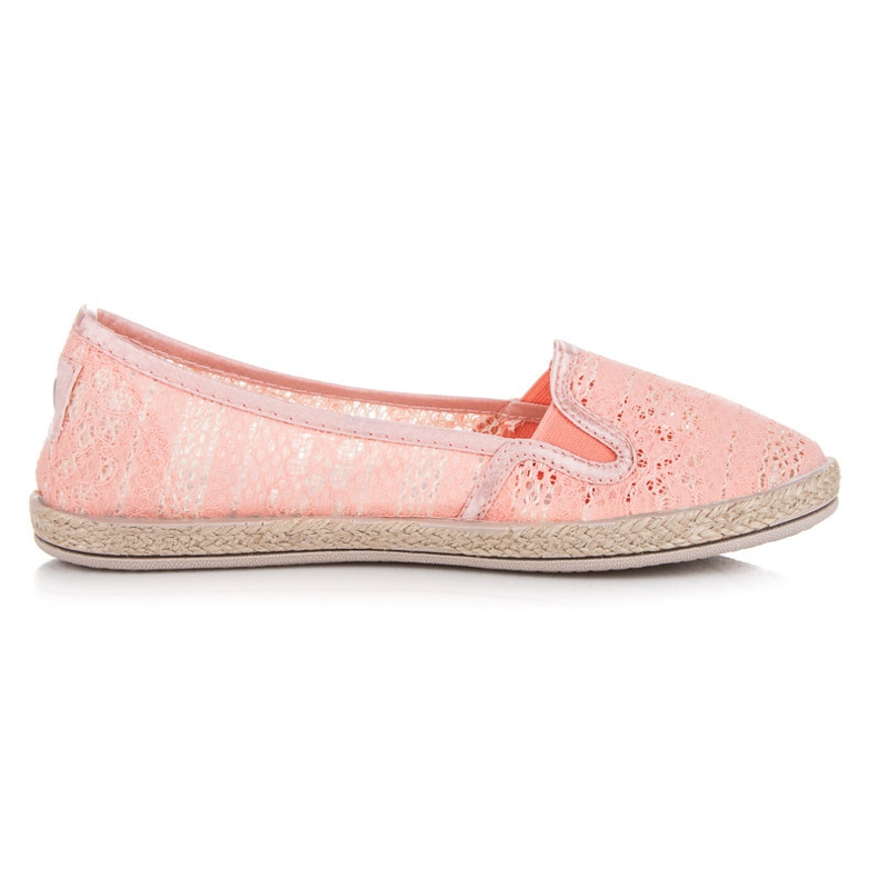 Balada Espadrile din Dantela Slip On portocale