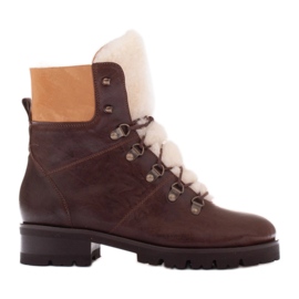 Marco Shoes Cizme de dama izolate cu lana maro