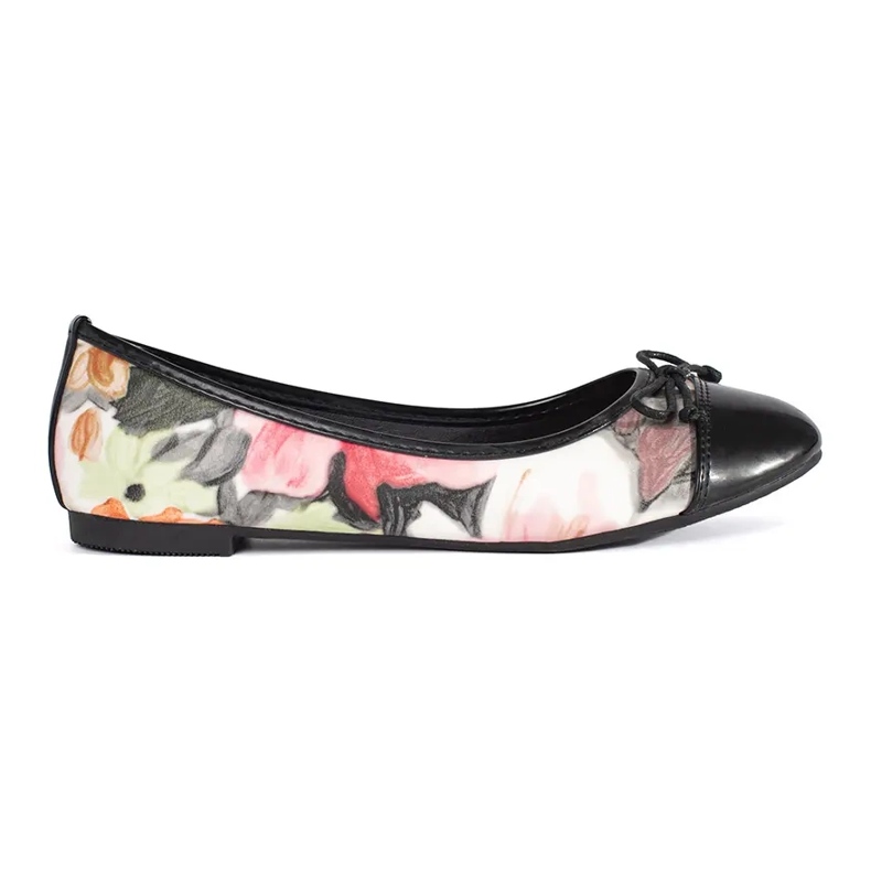 Balerini florali de dama cu fundita negru