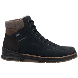 Rieker Botine izolate pentru bărbați din piele, albastru marin 32344-14