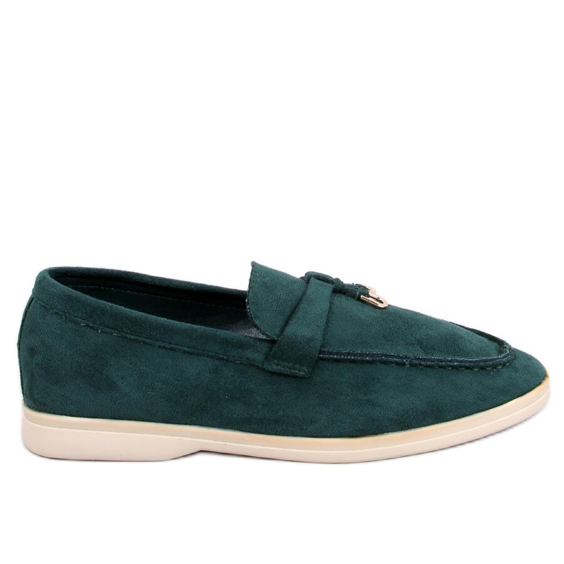 Seastar Mocasini de piele intoarsa verde moale