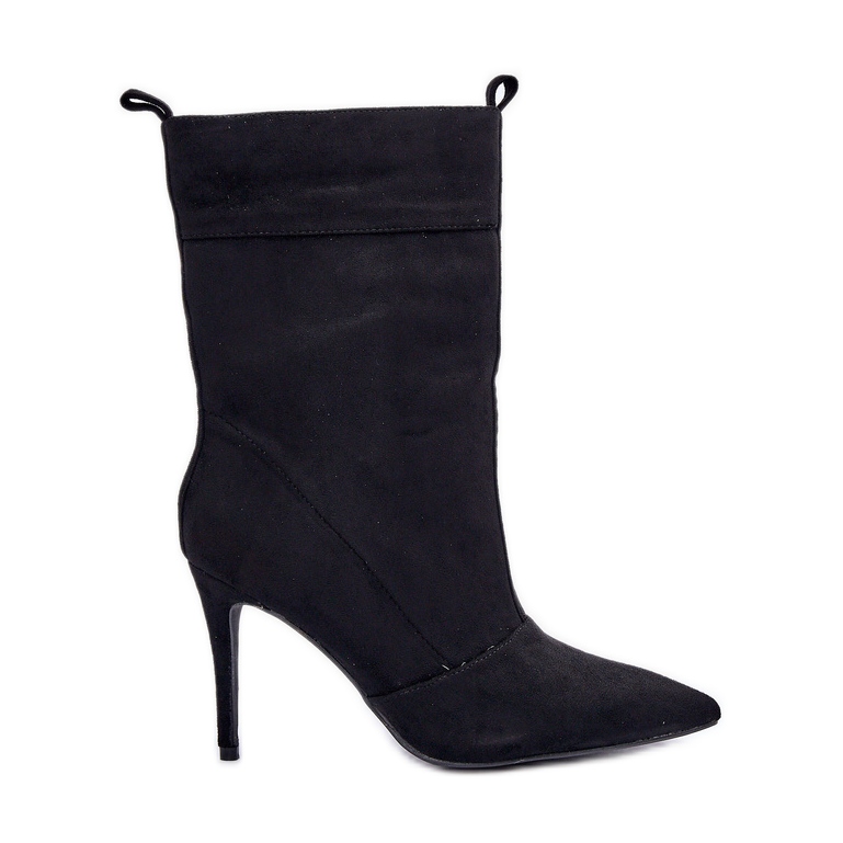 Cizme negre cu toc inalt negru