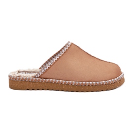 Inblu Papuci Damă Camel Cu Broderie Pantofi Acasă maro