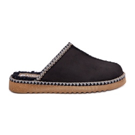 Inblu Pantofi de casa dama cu broderie, negri negru Inblu Pantofi de casa dama cu broderie, negri negru