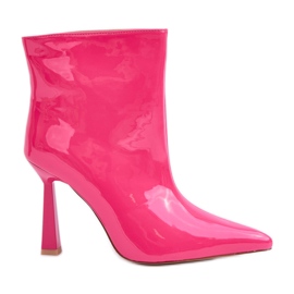 Botine patentate cu toc înalt, fucsia roz Botine patentate cu toc înalt, fucsia roz