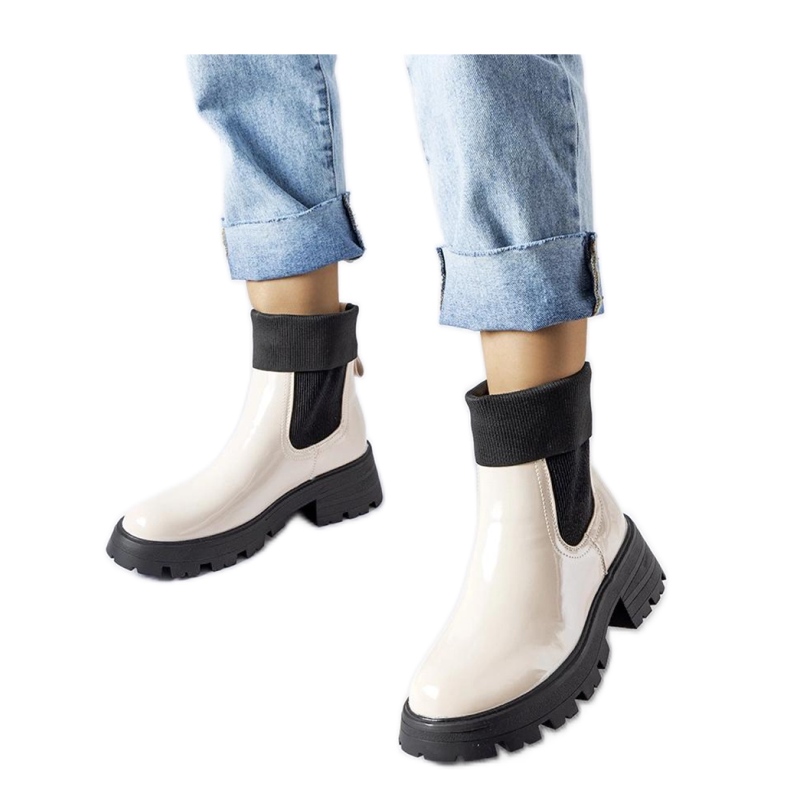 Cizme de muncitori slip-on bej de la Breolungi - Solea