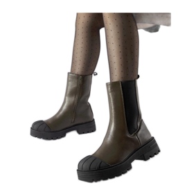 Cizme chelsea izolate verde închis de la Porcigatone - Solea