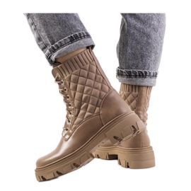 Botine maro cu partea superioară a șosetei de la Lujan - Solea