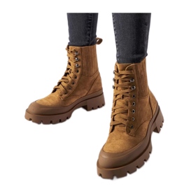 Cizme maro din piele intoarsa ecologica de la Orson - Solea